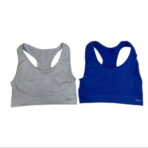 REEBOK Sports Bra Women’s Size S White Blue Lot of 2‎